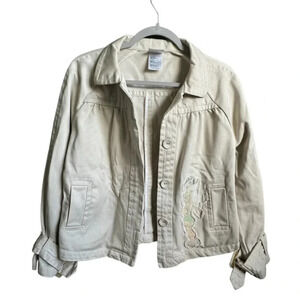 Disney Exclusive Tinkerbell Denim Beige Jacket Size XS